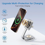 2026 Traveling Wireless Magnetic Fast Charging Station,3 in 1 Charger with i Phone 17 16 15 14 13 12 Pro Max Plus,Apple Watch Series & Air pod 4 3 2 Pro-Gifts for Wife & Husband(Rose Red)