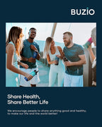 BUZIO Insulated Water Bottle with Straw Lid and Flex Cap, 32oz Double Wall Vacuum Stainless Steel Thermo with Wide Mouth Lid, Cold 48 Hrs Hot 24 Hrs Sweat Proof Flask, Rose and Green