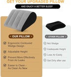 Inflatable Wedge Pillow Camping Cushions – Portable Folding Body Positioners Lightweight Wedge Pillow,Cushion for Yoga,Sleeping,Travel,Reading Lumbar Cushion for Back Pain and Pressure Relief