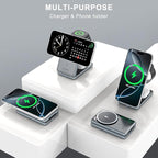 Wireless Charging Station,3 in 1 Charging Stand Made for Apple Watch Ultra 10 9 8 7 6 SE 5 4 3,Fast Wireless Charger Made for iPhone 17/Air/16/15/14/13/12/11/X,for AirPods Pro
