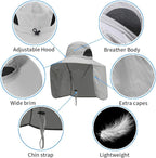 Sun Blocker Hats Outdoor Sun Protection Fishing Cap with Neck Flap Large Brim Outdoor Hat