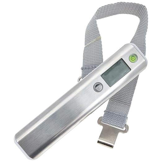Alipis Portable Digital Luggage Scale 50kg with Retractable Tape Measure, Handheld Travel Suitcase Weight Scale for Accurate Baggage Weighing