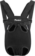 Pawaboo Pet Carrier Backpack, Adjustable Pet Front Cat Dog Carrier Backpack Travel Bag, Legs Out, Easy-Fit for Traveling Hiking Camping for Small Medium Dogs Cats Puppies 8-12lbs, Large, Black