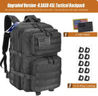 Military Tactical Backpack 45L Large Tactical Backpack for Men, Hiking Rucksack With Bottle Holder
