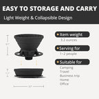 Collapsible Pour Over Coffee Dripper, Silicone Reusable Pour Over Coffee Maker for Camping, Travel, Home&Office, Single Clever Coffee Dripper With 100 V60 Filter Paper #01(1-2 Cup)