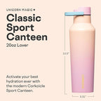Corkcicle Sport Canteen - Keeps Drinks Cold 25 Hours - Stainless Steel Water Bottle - Triple-Insulated - Spill-Proof - Summer Drinkware Gift - Keeps Drinks Ice Cold - 20 oz - Lover