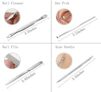 Manicure Set Professional Nail Clippers Kit Pedicure Care Tools- Stainless Steel Women Grooming Kit 12Pcs for Travel or Home (Gold)