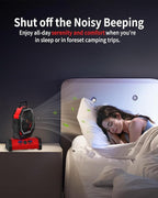 ADUST Camping Portable Battery Operated Powered Fan with LED Lantern Light 20000mAh Rechargeable, Oscillating Fan with 360° Rotation Hanging Hook for Tents, Cordless USB Desk Fan(Red)
