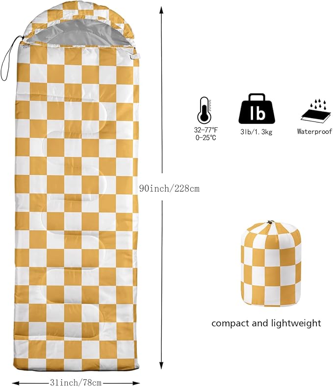 Sleeping Bags for Adults and Kids Backpacking Camping Sleeping Bags for Girls and Boys Lightweight Waterproof Cold/Warm Sleeping Bag for All Season