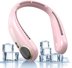Portable Neck Fan,Hands Free Personal Wearable Bladeless Fan,6000mAh USB Rechargeable,360° Cooling,LED Display,4-Speeds,Birthday Gifts for Men Women Dad Mom,Outdoor Indoor Travel Camping (Pink)