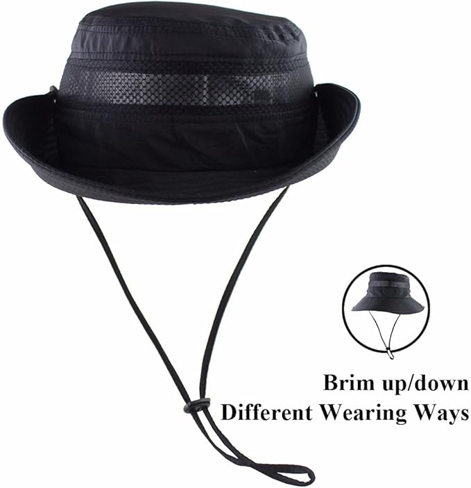 CAMOLAND Mens Fishing Hat Wide Large Brim Sun Hat with Outdoor UV Protection