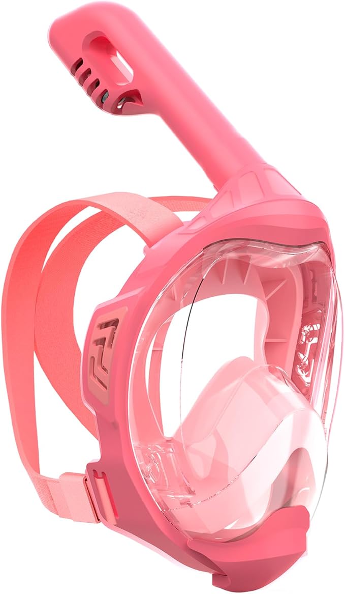Kids Full Face Snorkel Mask, Snorkeling Gear for Kids, Kids Scuba Mask and Snorkel, Diving Mask, Snorkeling Set, 180 Degree Panoramic View Anti-Fog Anti-Leak