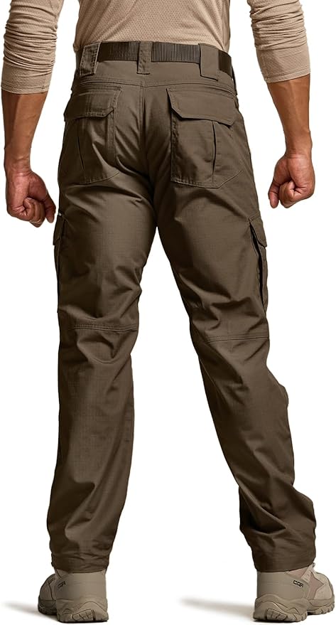 CQR Men's Tactical Pants, Water Resistant Ripstop Cargo Pants, Lightweight EDC Work Hiking Pants, Outdoor Apparel