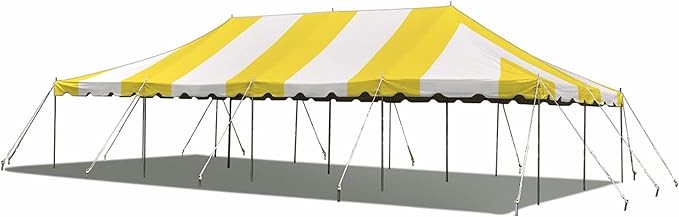 Party Tents Direct 20'x40' Weekender Canopy Pole Tent - Easy Up Canopy Tent with 160 Person Capacity - Outdoor Canopies for Parties, Weddings, & Events (Yellow/White Top)