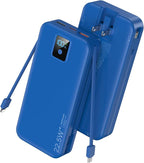 Portable Charger, 20000mAh 22.5W Fast Charging Power Bank with Built-in Cables & Wall Plug, Travel Essential Battery Pack with LED Display, USB C Battery Phone Charger for iPhone, iPad, Samsung Navy