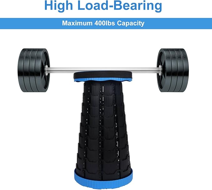 Upgraded Collapsible Stool, Folding Chair with Switch Lock - Prodable Camping Stool with Load Capacity 400lbs, Retractable Collapsible Stool for Camping Fishing Hiking