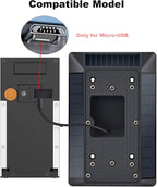 Solar Charger Compatible with Ring Video Doorbell (2020 Release), Micro USB Port Only, Not for USB-C or 2-Prong Ports, Waterproof Solar Panel for Continuous Power