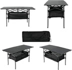 Lightweight Aluminum Folding Camping Table (47” x 21.65” x 26.7”), Portable Roll-Up Design for Outdoor, Camping, Beach, BBQ, Patio, and Picnic, Durable & Waterproof with Carrying Bag