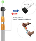 SANLIKE Telescoping Tarp Pole Heavy Duty Tent Poles, 33"-86.6"/94" Thickened Tube Collapsible Stainless Steel Canopy Poles for Camping Backpacking Hiking Awning Sun Sails Outdoor Sports, Set of 2