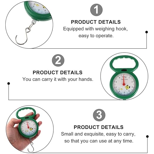 ULTECHNOVO 4pcs Portable Handheld Hook Luggage Scales Plastic Spring Hanging Weighing Scales for Travel and Home Use Random Color