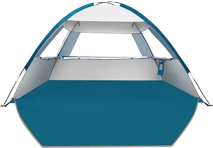 COMMOUDS Beach Tent Sun Shade for 3/4-5/6-7/8-10 Person, UPF 50+ Beach Sun Shelter Canopy Tent, Lightweight, Easy Set Up and Carry