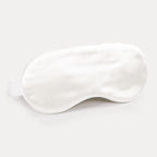 Luxury Silk Sleep Mask with 22mm Mulberry Silk, Velvet Elastic Band, Heat Therapy Pocket, and Travel Pouch, White Color