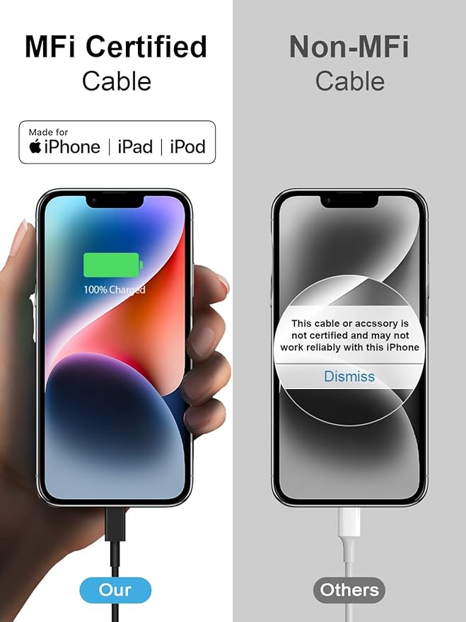 10FT iPhone 14 13 12 Charger Fast Charging 20W PD USB C Wall Charger with 10FT Fast Charging Cable Compatible iPhone 14/13/12/11/Pro/Pro Max/Mini/Xs Max/XR/X, iPad - Black