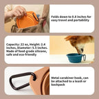Collapsible Travel Pet Bowl with Carabiner for Dogs and Cats, Portable Silicone Pet Bowl for Waking, Hiking and Traveling (Neon Green)