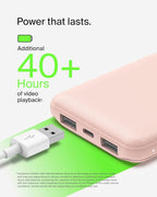Belkin Portable Charger, USB-C Power Bank 10000 mAh w/ 1xUSB-C & 2xUSB-A Ports, 15W w/ Type-C to Type-A Cable - iPhone 17, Samsung Galaxy S25, Google Pixel 10, Nintendo Switch 2, etc. - Rose Gold