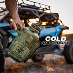 Iron Infidel Battle Bottle - Half Gallon Insulated Stainless Steel Water Jug with Handle - Gym Bottle for Men with Rugged Sleeve (Overland 2 Liter)