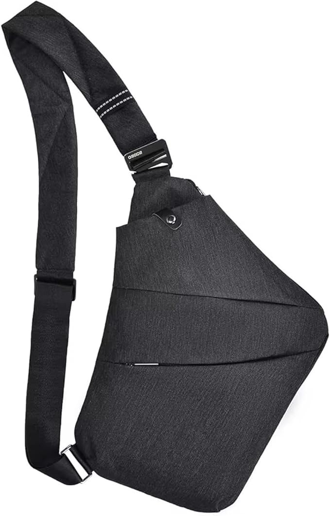 Anti Theft Crossbody Bags Sling Bag for Women Men Waterproof Wander Bag for Sports and Travel. (3.0BLACK, Large)