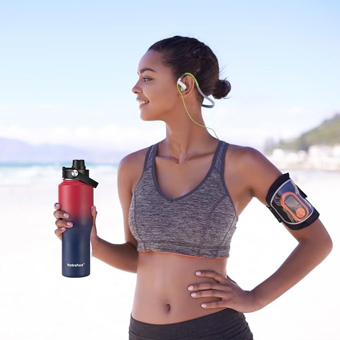 32oz Water Bottle Insulated with Straw,Leak Proof Water Bottles，Mens Water Bottle Stainless Steel for Gym,Hiking,Travel，Sport,1 Liter,Bpa free