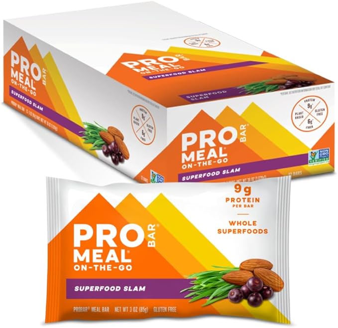 PROBAR - MEAL Bar, Superfood Slam, Non-GMO, Gluten-Free, Healthy, Plant-Based, Whole-Food Ingredients, Natural Energy (12 Count)