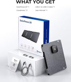 21W Solar Panel Charger BigBlue SolarPowa 20 Portable Solar Charger with USB-A/USB-C Ports, IP68 Waterproof, High-Efficiency Lightweight Foldable Solar Panels for Phones, Tablets, Camping, Backpacking