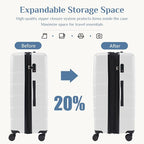 OLIXIS 29 Inch Luggage, Hardside Checked Suitcase with Spinner Wheels, Lightweight ABS Hard Shell Travel Luggage, TSA Approved Lock, Expandable Large Suitcase for Business & Travel–White