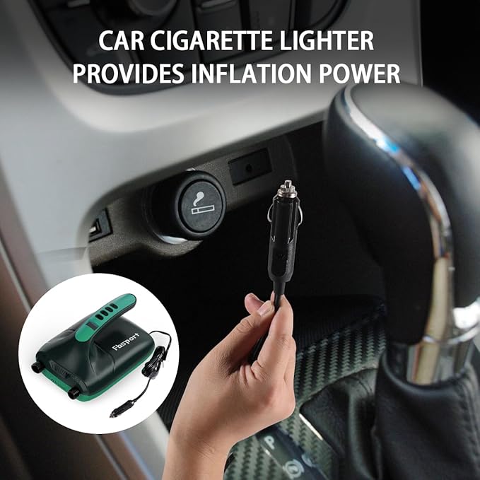 FBSPORT 20PSI High Pressure SUP Vehicle Electric Air Pump, Inflation Paddle Board Pump for Stand Up Paddle Boards, Inflation & Deflation Function Quick Air Inflator for Paddleboards