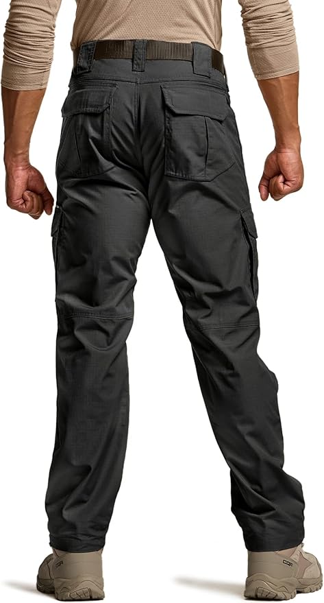 CQR Men's Tactical Pants, Water Resistant Ripstop Cargo Pants, Lightweight EDC Work Hiking Pants, Outdoor Apparel