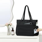 NISHEL Travel Puffy Tote Bag For Women, Ultra-Lightweight Large Tote Purse For Office Day And a Short Weekend Getaway