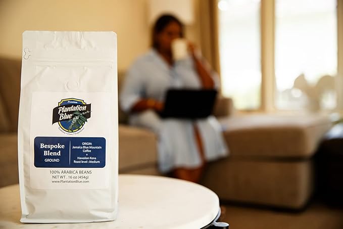 PREMIUM PLANTATION BLUE TRADITION CLASS EXPERIENCE Bespoke Blend of Blue Mountain & Kona Coffee Ground (1lb)