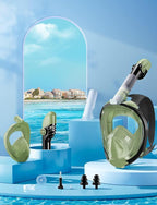 Zenoplige Full Face Snorkel Mask Adults,Dry-Top Snorkeling Gear with Camera Mount,Foldable 180-Degree Panoramic Scuba Mask for Snorkeling Diving Swimming Travel,Snorkel Mask Anti-Fog & Anti-Leak