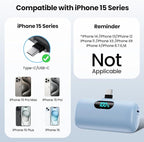 [2 Pack] Samll Portable Charger for iPhone 16/15 Series, 5000mAh 3A PD USB C Power Bank, Mini LCD Display Battery Pack Compatible with iPhone 16/16 Plus/16 Pro/15 Pro Max,Samsung,Android/Moto/LG etc