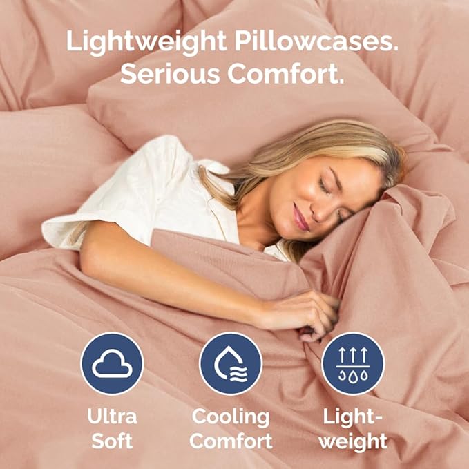 Queen Pillow Cases Set of 2 - Ultra Soft Hotel Quality Pillowcase Covers - Luxury Comfy Bedding for Women, Men, Kids and Teens - Machine Washable Pillow Protectors - 2 Pieces Set - Queen Size Mauve