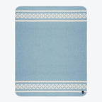 Inca Wall - Thick Alpaca Wool Blanket Heavyweight Camping Outdoors Indoors Soft Peru Queen Size New Ethnic Design (Soft Blue/Ivory, Queen Size)