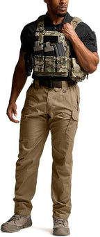 CQR Men's Tactical Pants, Water Resistant Ripstop Cargo Pants, Lightweight EDC Work Hiking Pants, Outdoor Apparel