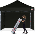 MASTERCANOPY Heavy Duty Pop-up Canopy Tent with Sidewalls (10x10,Black)