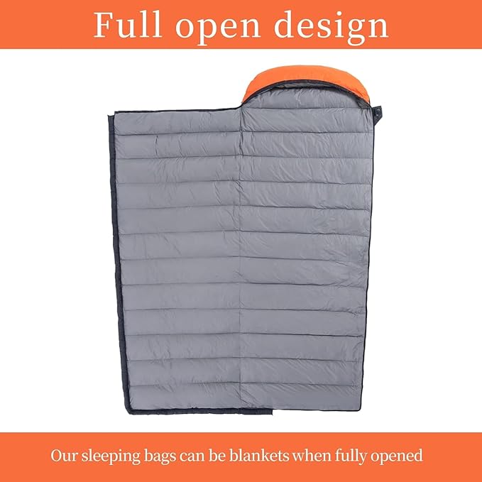 Ultralight Down Sleeping Bag for Adults - 600 Fill Power, Cold Weather, Backpacking, Camping, Hiking