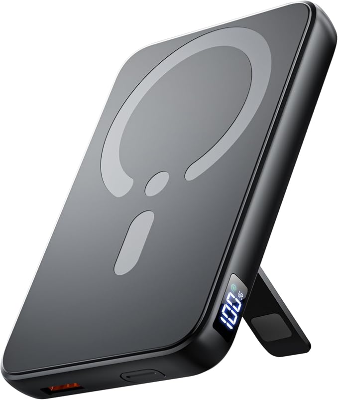 for Magsafe Portable Charger, 12000mAh Wireless Magnetic Power Bank with Stand& PD 20W Fast Charging, for Magsafe Battery Pack Compatible with iPhone 17/16/15/14/13 Series,Powerbank for Travel Cruise