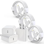 iPhone Charger Cord 6FT,3Pack【Apple MFi Certified】 USB C iPhone Fast Charger Phone Charging Travel Plug Charger Block Quick Apple Cord Lightning Cable for iPhone 14/13/12/11 Pro Max/XR/X/XS/SE2022