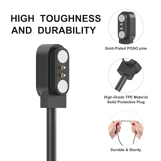 Meliya 2Pack Charger Cable for TOZO S7 S6 S5 S4 S3 S2 Smartwatch Charger, Replacement Charging Cable Cord for TOZO Smart Watch Charger