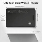 Dual Platform Rechargeable Air Tags Wallet Tracker Card, Dual System Smart Card, Compatible with Apple Find My & Google's Find Hub, Item Locator, Credit Card Size Tracker, Waterproof&Light (Black)